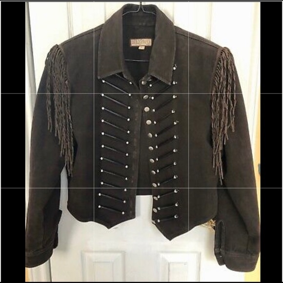 Double D Ranch Jackets & Blazers - Double D Ranch Black Fringe Cavalry Jacket. Large.